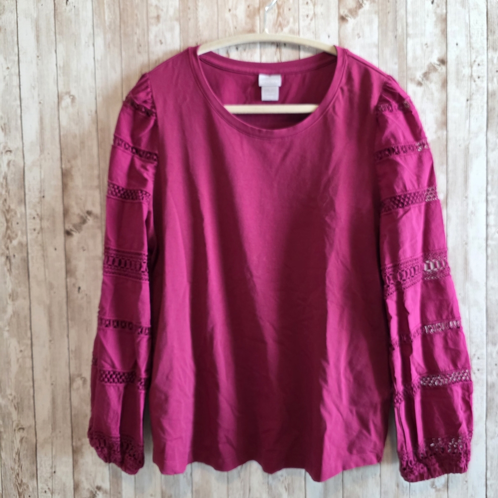Women's Pink Long Sleeve Top